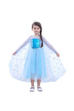 Halloween Long Sleeve Sweet Midi Dress Girl Frozen Elsa Costume Blue