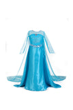 Halloween Sweet Maxi Dress Girl Frozen Elsa Costume Blue