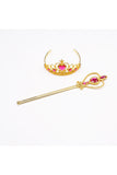 Halloween Accessories Graceful Girl Frozen Elsa Anna Crown And Wand Gold