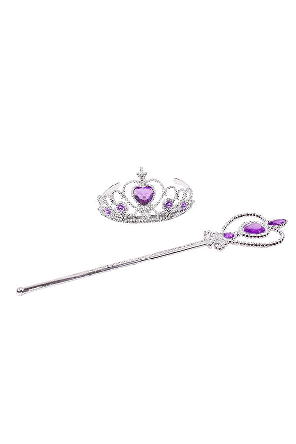 Halloween Accessories Graceful Frozen Elsa Anna Crown And Wand Purple