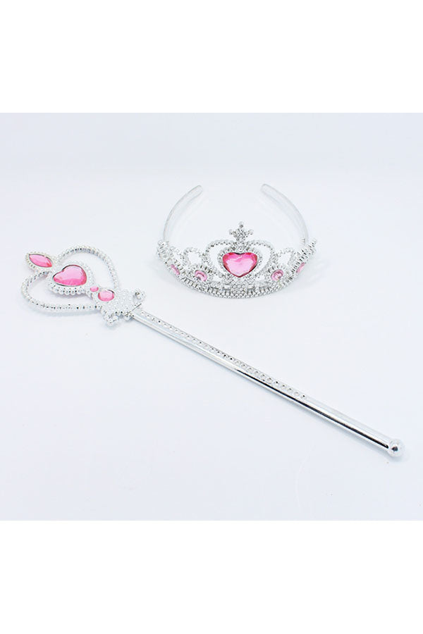 Halloween Accessories Graceful Girl Frozen Elsa Anna Crown And Wand Pink