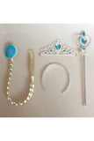 Halloween Accessories Graceful Girl Frozen Elsa Crown Wand And Wig Blue