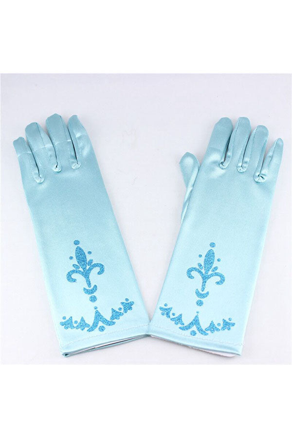 Halloween Accessories Girl Frozen Elsa Anna Gloves Blue