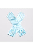 Halloween Accessories Kids Girl Princess Elsa's Bowknot Gloves Blue