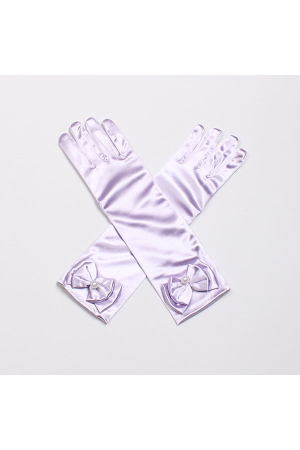 Halloween Accessories Kids Girl Princess Sofia's Bowknot Gloves Purple