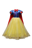 Halloween Little Girl Fairytale Snow White Costume With Cape Yellow