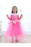 Halloween Long Sleeve Graceful Little Girl Princess Aurora Costume Pink