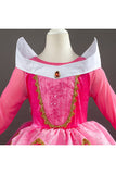 Halloween Long Sleeve Graceful Little Girl Princess Aurora Costume Pink