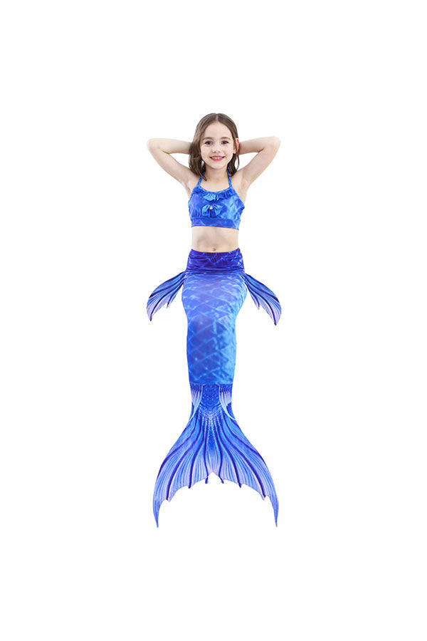 Kids Little Girl Fancy Halloween Mermaid Costume Sapphire Blue