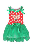 Reindeer Print Christmas Costume Santa's Little Helper Dress For Girls