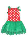 Reindeer Print Christmas Costume Santa's Little Helper Dress For Girls