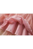 Fashion Sweet Long Sleeve Unicorn Print Mesh Dress For Kids Girls Pink
