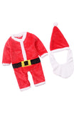 Cute Infant Kids Boys Jumpsuit Christmas Santa Claus Costume Red