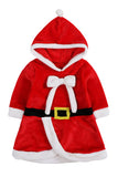 Infant Kids Girls Hooded Bowknot Dress Christmas Santa Claus Costume