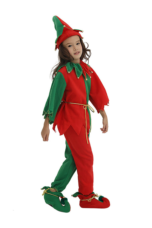 Mignon Enfants Filles Noël Santa Helper Elf Costume Costume Rouge
