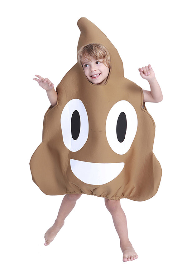 Funny Kids Halloween Emoji Poop Costume Brown