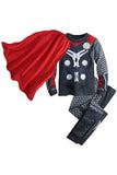 Crew Neck Long Sleeve Thor Halloween Kids Boys Pajama Gray
