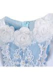 Sweet Kids Girls Christmas Cinderella Princess Costume Dress Light Blue