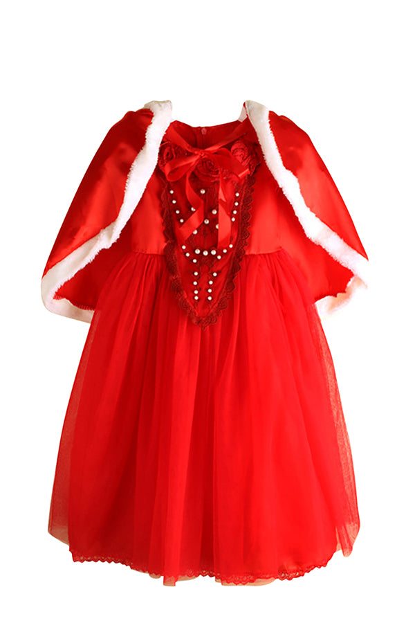 Graceful Kids Girls Christmas Cinderella Princess Costume Dress Red