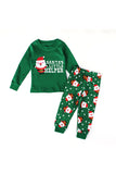 Long Sleeve Santa Little Helper Snowflake Print Christmas Kids Pajama