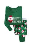Long Sleeve Santa Little Helper Snowflake Print Christmas Kids Pajama