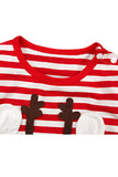 Cute Long Sleeve Reindeer Print Christmas Infant Onesies Pajama Red