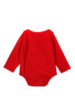 Cute Lovely Long Sleeve Merry Christmas Infant Costume Bodysuit Red