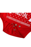 Cute Lovely Long Sleeve Merry Christmas Infant Costume Bodysuit Red