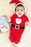 Long Sleeve Hooded Kids Infant Christmas Santa Claus Pajamas Jumpsuit