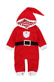 Long Sleeve Hooded Kids Infant Christmas Santa Claus Pajamas Jumpsuit