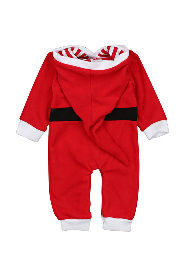 Long Sleeve Hooded Kids Infant Christmas Santa Claus Pajamas Jumpsuit