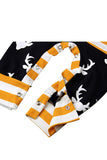 Long Sleeve Stripe Reindeer Print Baby Boys Christmas Pajama Jumpsuit
