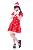 Cute Short Sleeve Polka Dot Christmas Dress Kids Girls Santa Costume