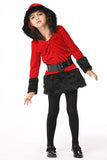 Fur Trim Hooded V Neck Christmas Dress Kids Girls Santa Claus Costume