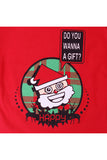 Crew Neck Long Sleeve Santa Print Stripe Leggings Kids Christmas Pajama