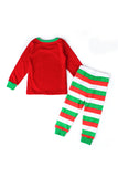 Pyjama Enfant Manches Longues Imprimé Sapin de Noël Bande Dessinée Dessin Animé Rouge