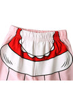 Cute Long Sleeve Santa Claus Print Kids Girls Christmas Pajama Pink