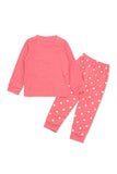 Cute Crew Neck Long Sleeve Polka Dot Kids Girls Christmas Pajama Pink