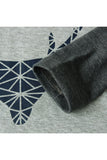 Long Sleeve Color Block Reindeer Print Kids Boys Christmas T Shirt Gray