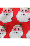 Barboteuse sans manches pour bébés filles Costume de Noël Père Noël Imprimé Rouge