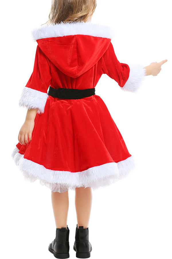 Girls Sweet Santa Christmas Dress Costume