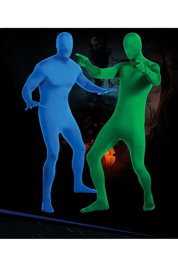 Halloween Long Sleeve Man Skin-Tight Zentai Costume Blue