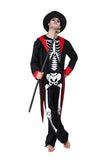 Halloween Cosplay Scary Skeleton Ghost Bridegroom Costume For Men Black