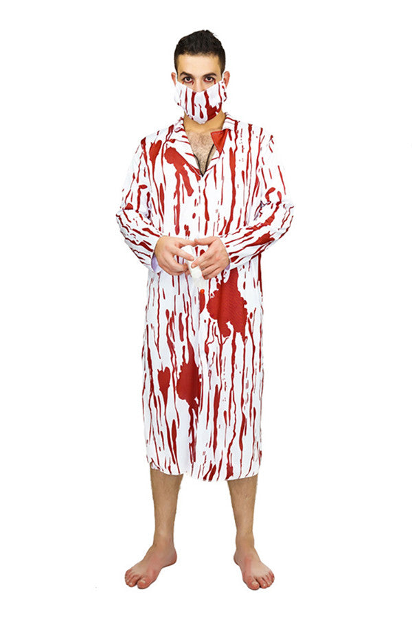Halloween Cosplay Horror Bloody Zombie Doctor Nurse Costume For Men