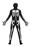 Effrayant Combinaison Fantôme Squelette Halloween Costume Pour Hommes Noir