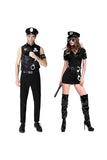 Cool Party Cosplay Halloween Police Officer Cops Costume For Men Black