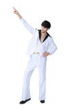 Halloween Cosplay Rock Roll King Pop Singer Dancer Mens Costume White