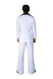 Halloween Cosplay Rock Roll King Pop Chanteur Danseur Mens Costume Blanc