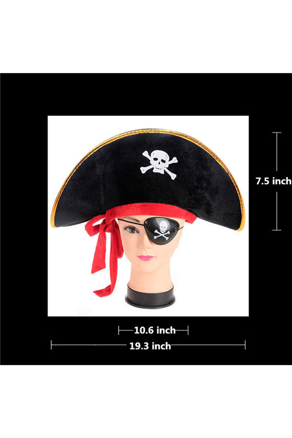 Halloween Party Fancy Captain Hat For Pirates Costume Black