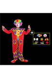 Funny Cricus Joker Clown Mens Costume For Halloween Carnival Red